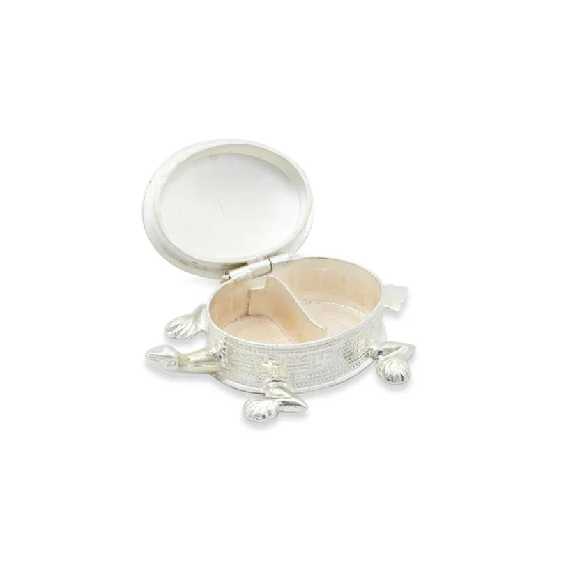 Silver Turtle Design Bride Sindoor Box