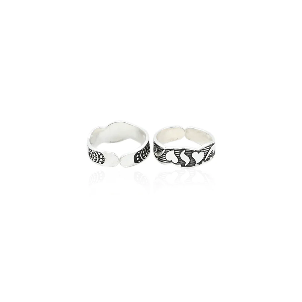 Silver Twisted Heart Toe Rings - Image 3