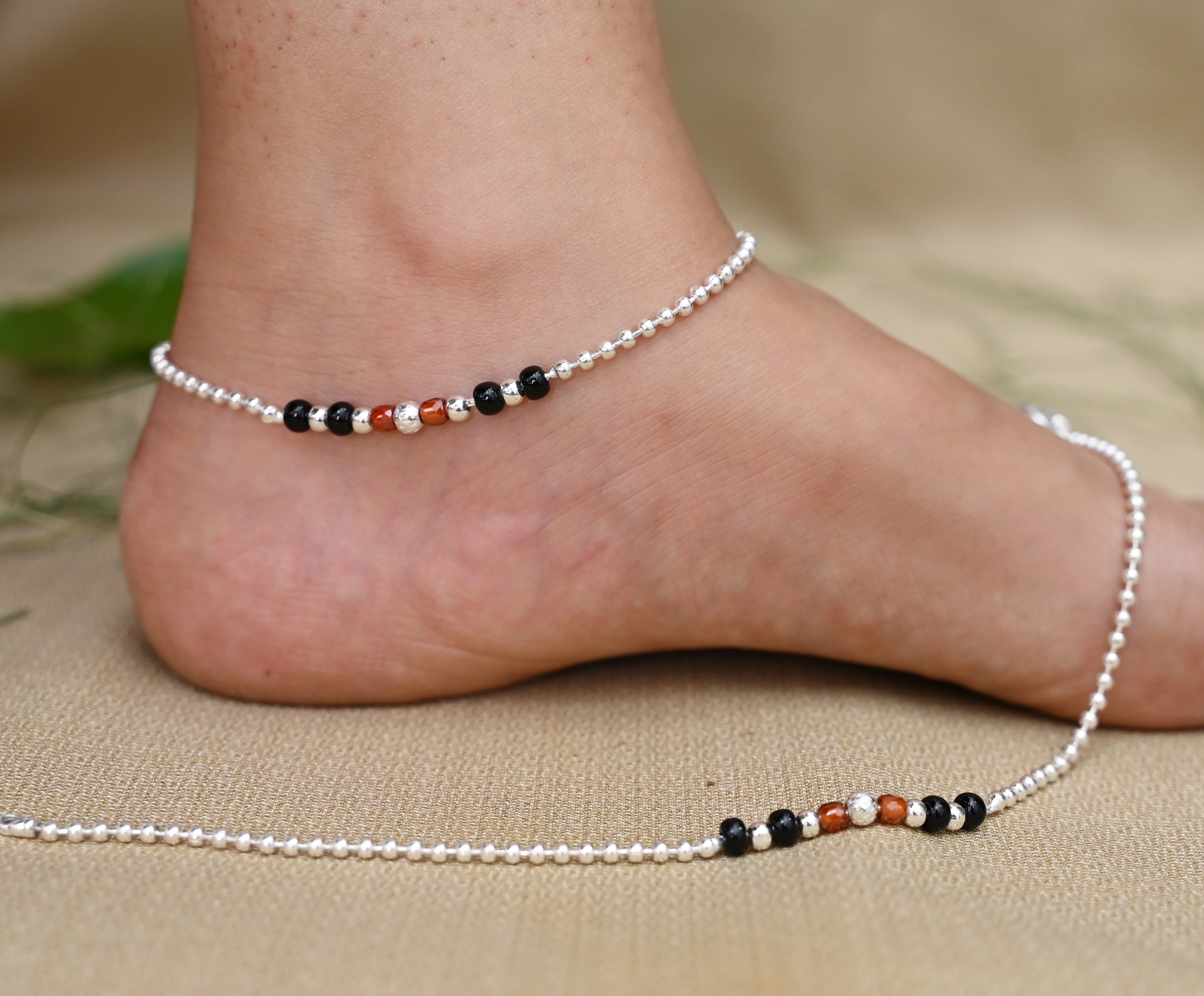 Silver Vintage "Signature of Glamour" Beaded Payal for Her