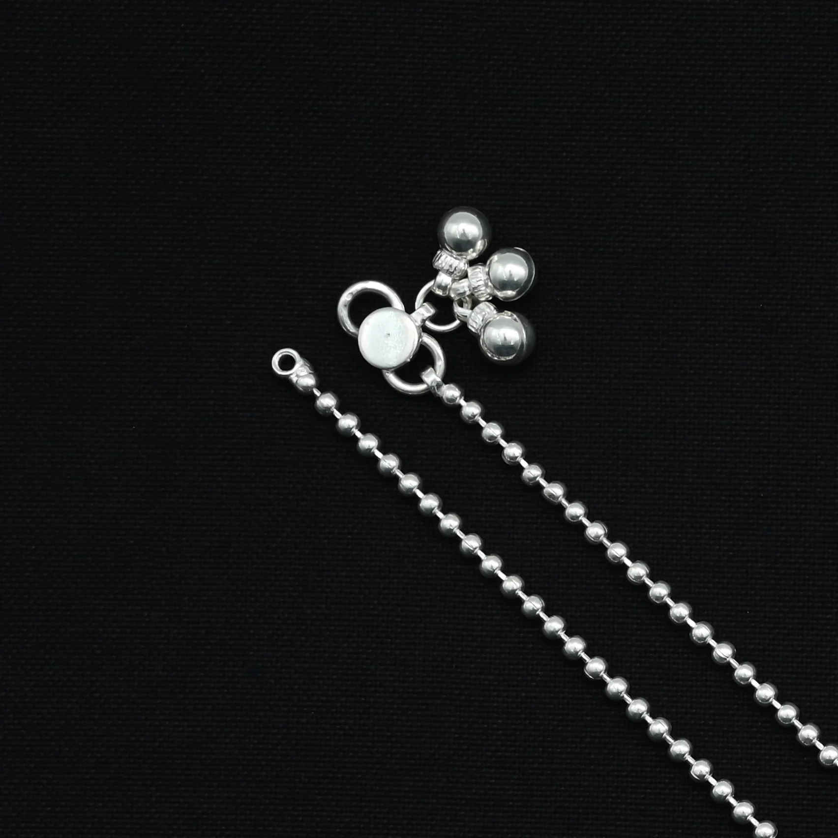 Silver Vintage "Signature of Glamour" Beaded Payal for Her - Image 5