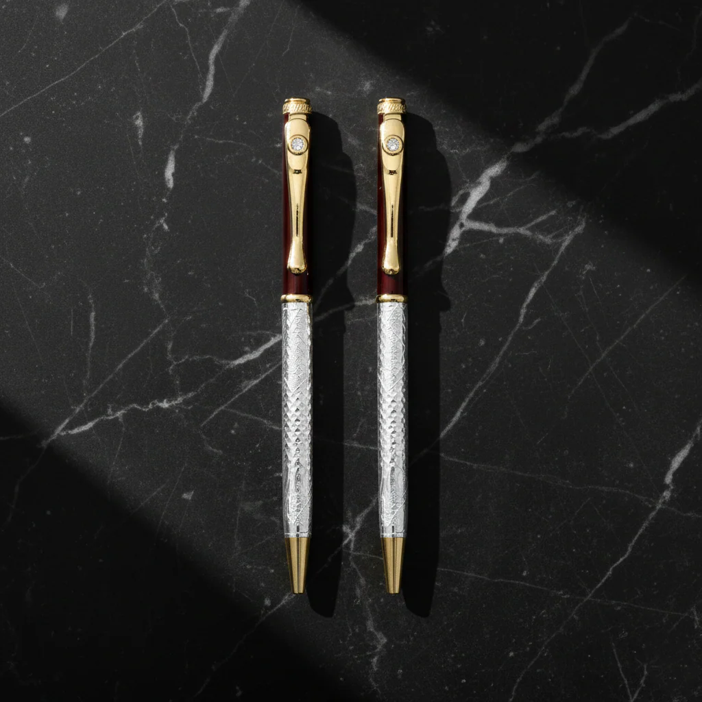 Silver White Gem Stone Pen (2 pcs Combo) - Image 4