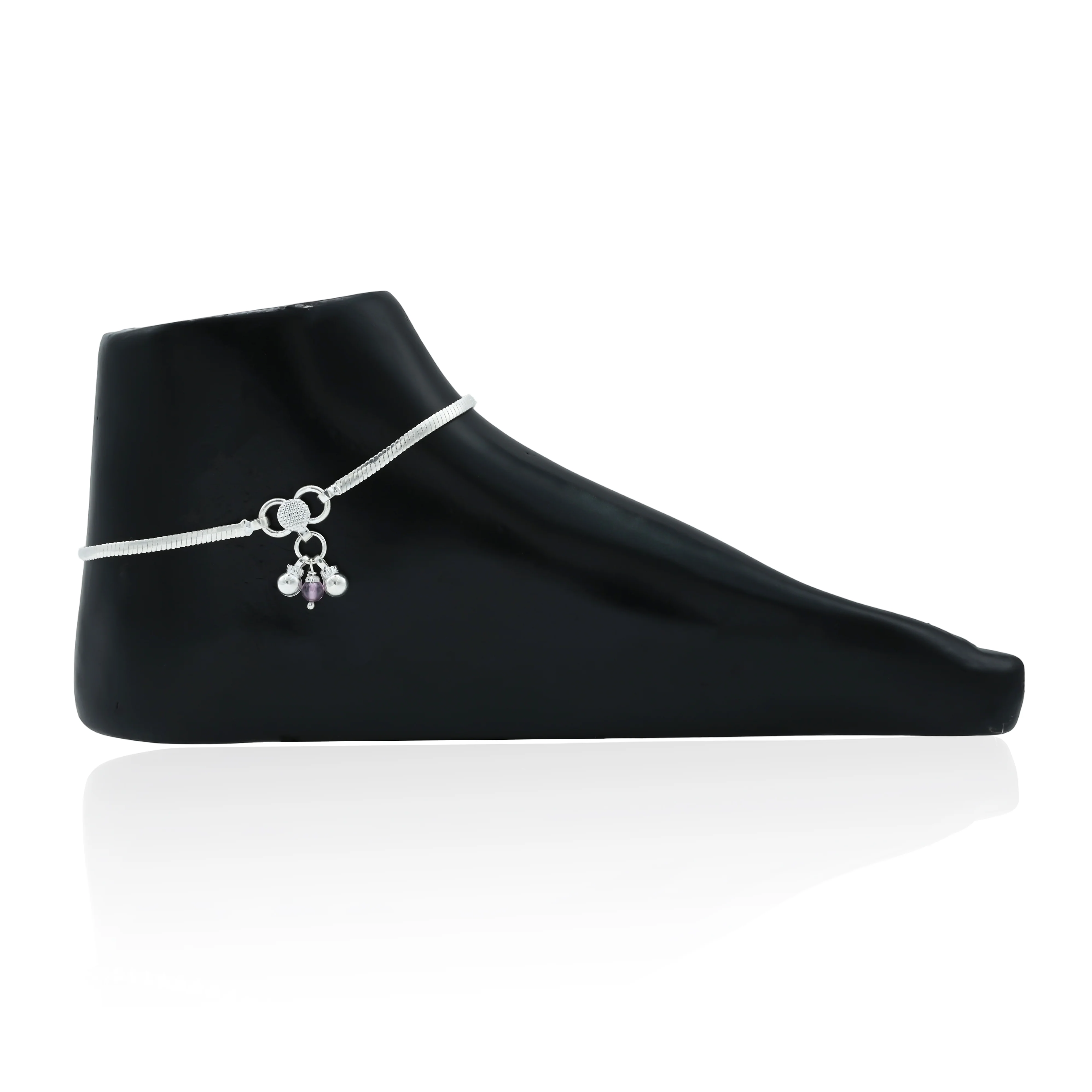 Simple Chain Sterling Silver Payal For Women's - Image 3