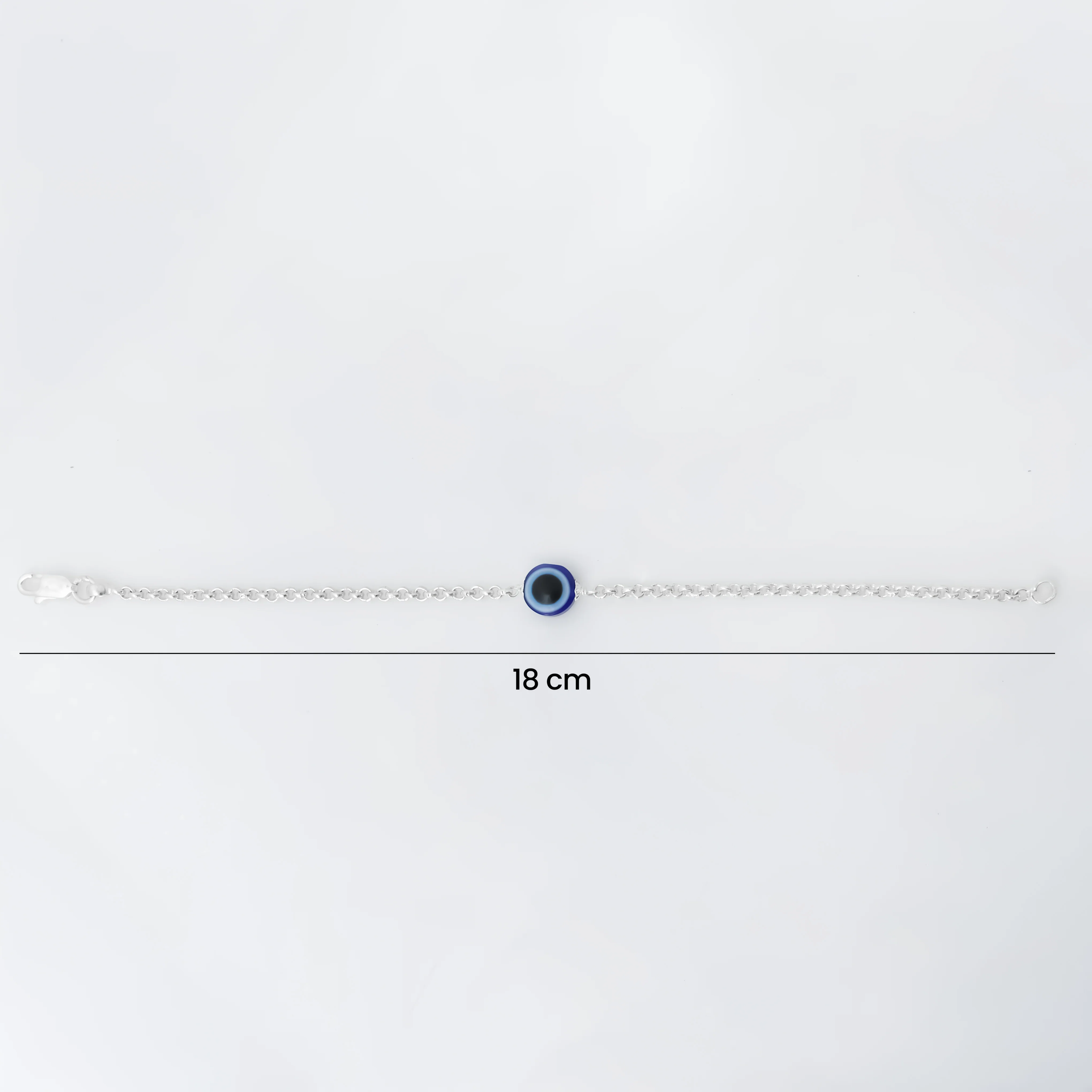 Sleek Chain Evil Eye Silver Bracelet - Image 9