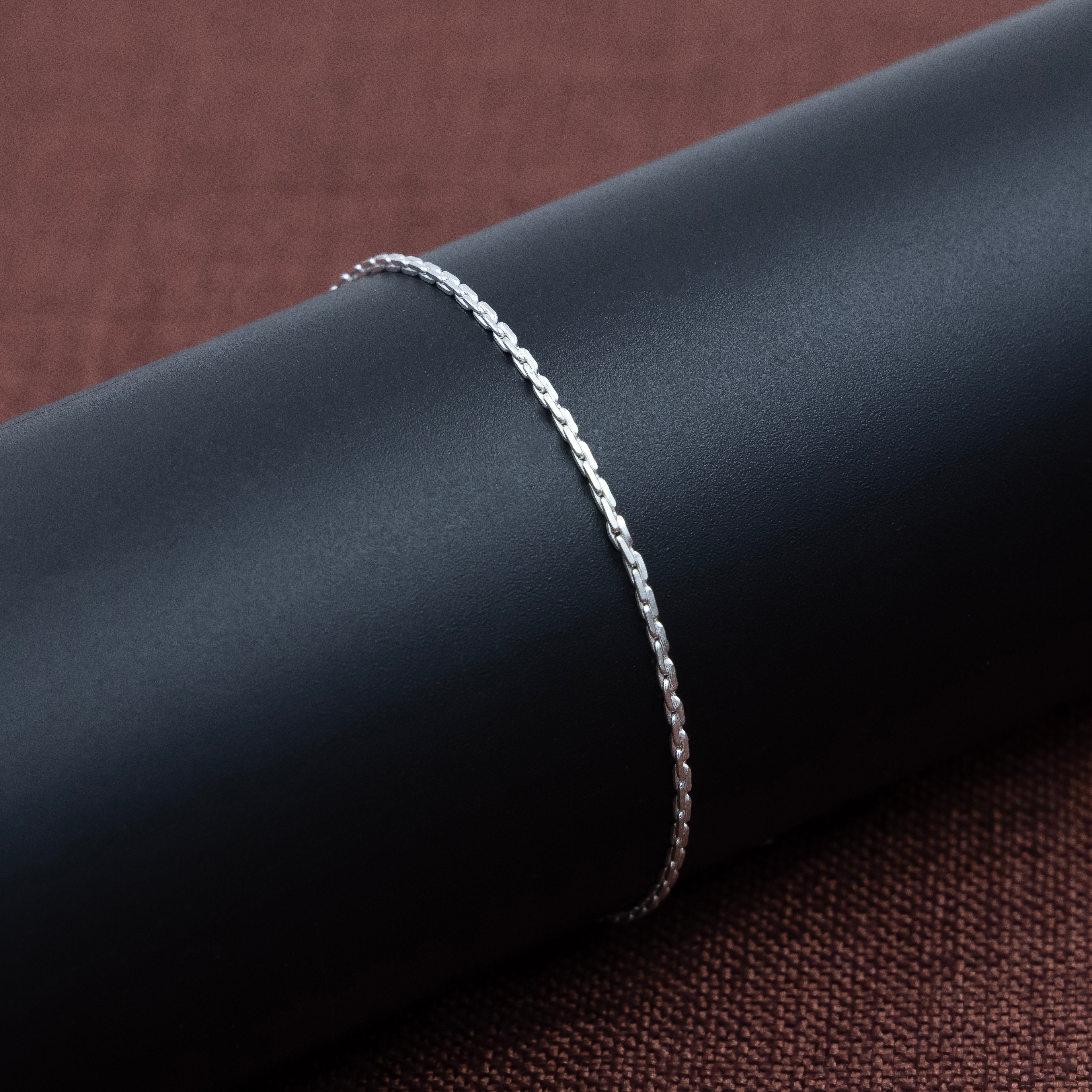 Slim Plain Boy Silver Chain Bracelet - Image 3