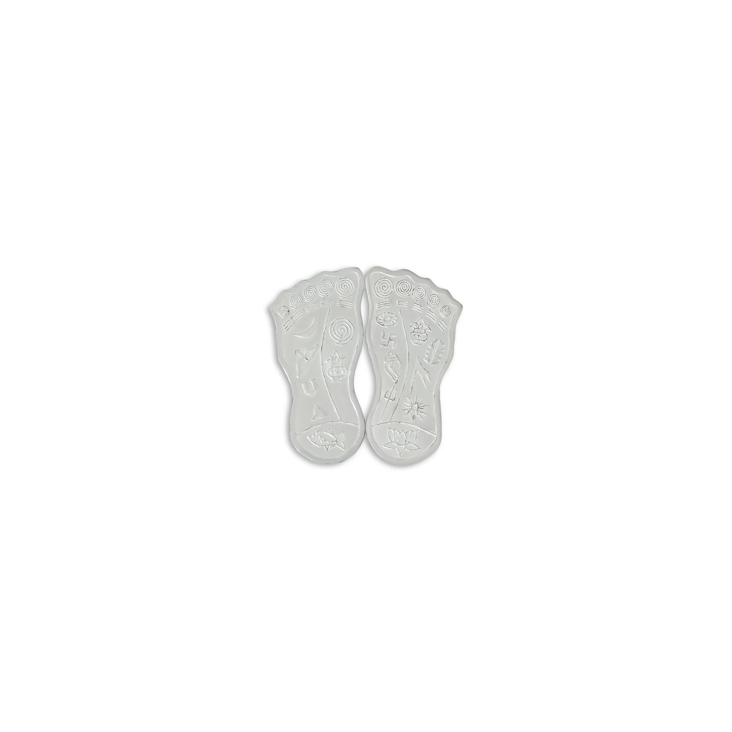Small Pure Silver Charan Paduka For Temple or Puja - Image 3