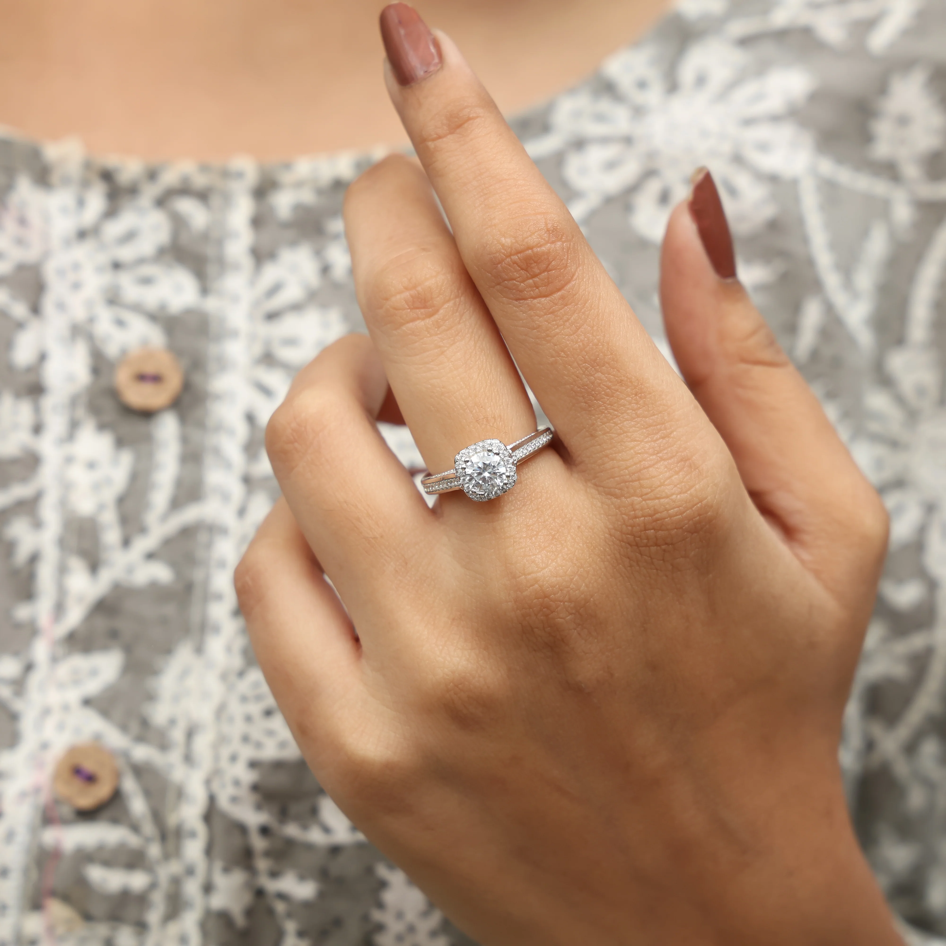Statement Silver Stone Ring - Image 2