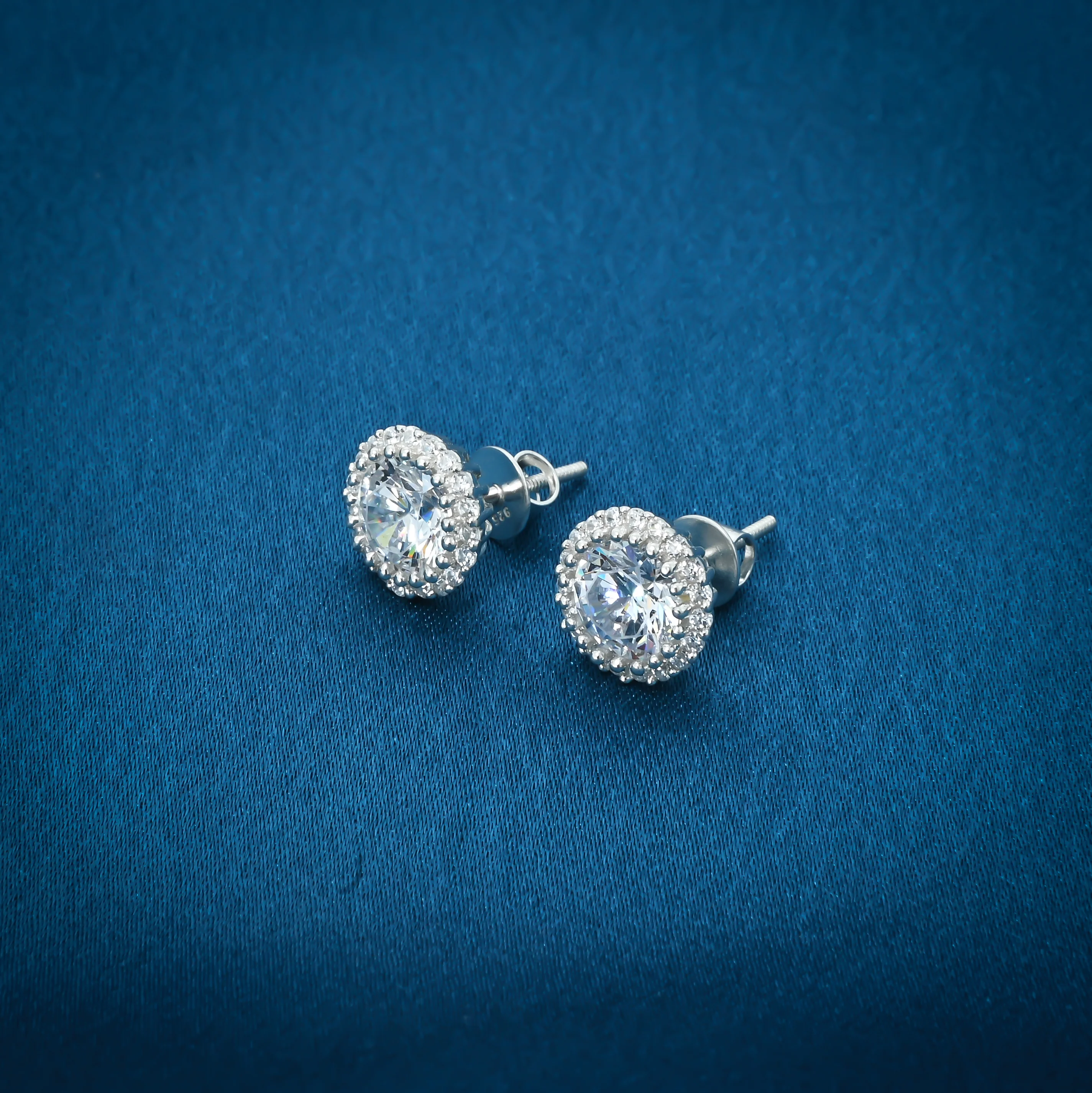 Sterling Silver American Diamond Earrings - Image 4