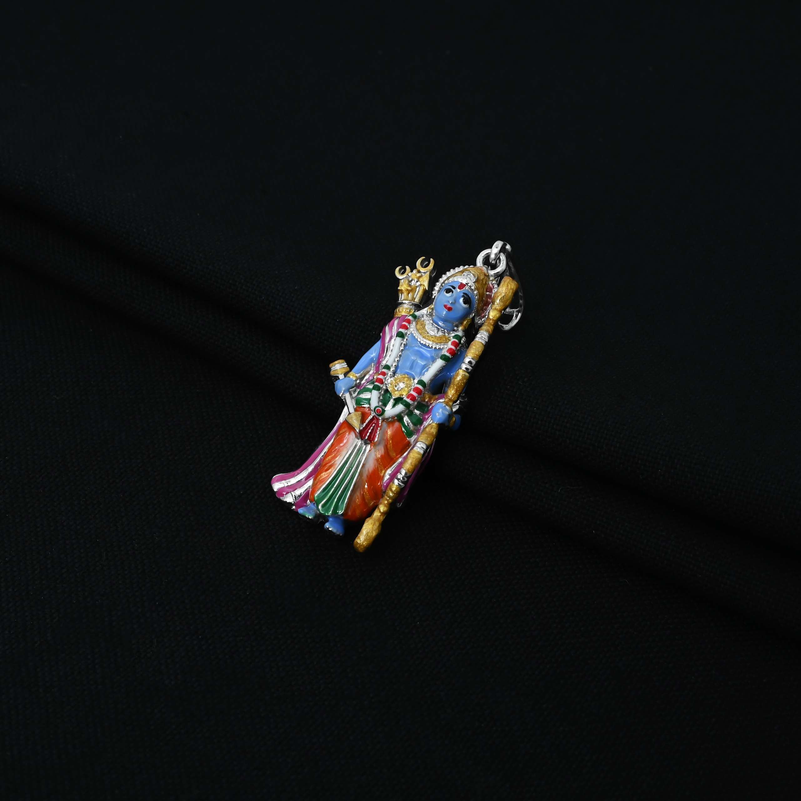 Sterling Silver Colorful Ram Ji Pendant - Image 2
