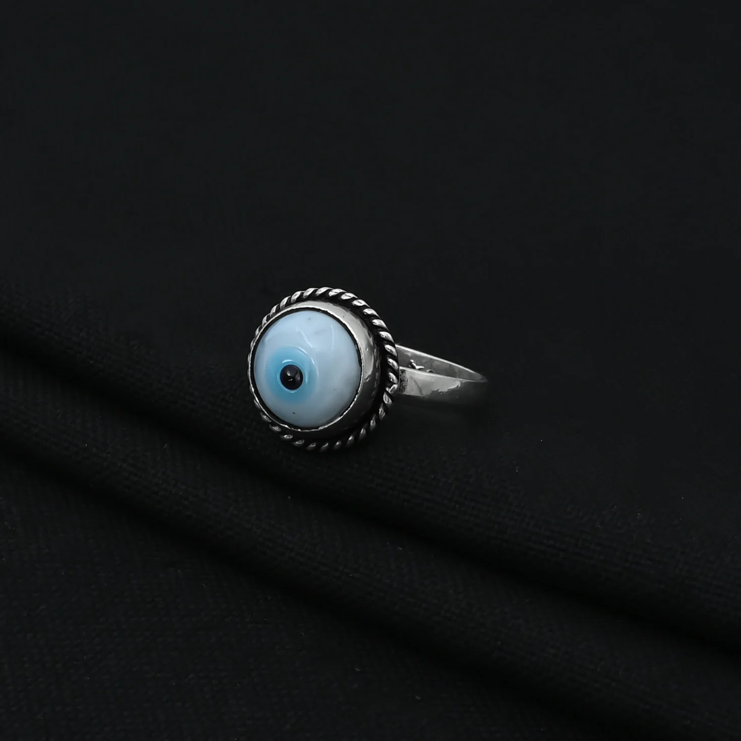 Sterling Silver Evil Eye Design Ring for Girls - Image 3