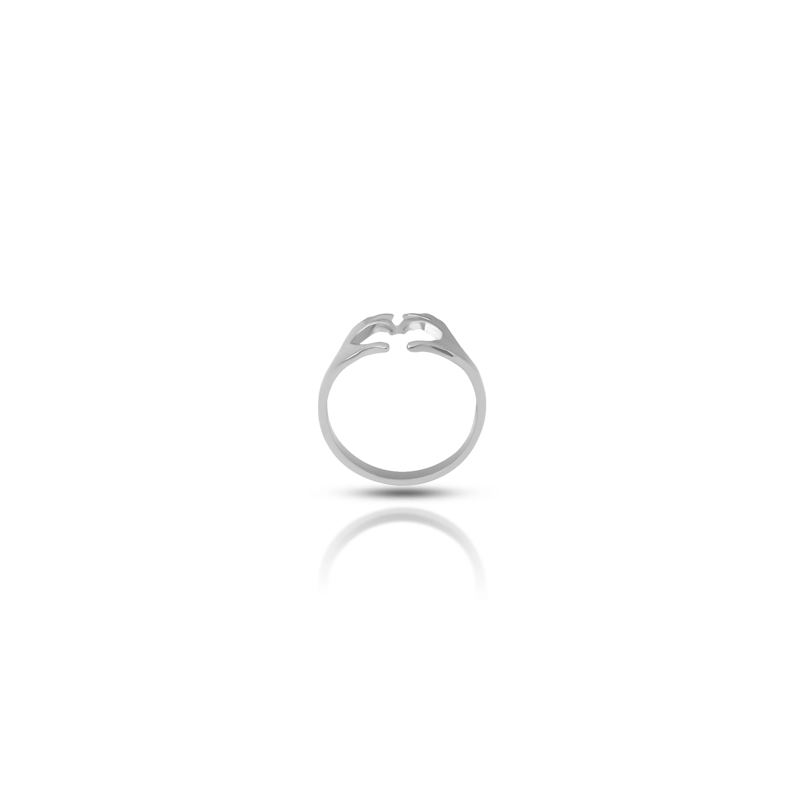 Sterling Silver Love Heart Hand Ring - Image 3
