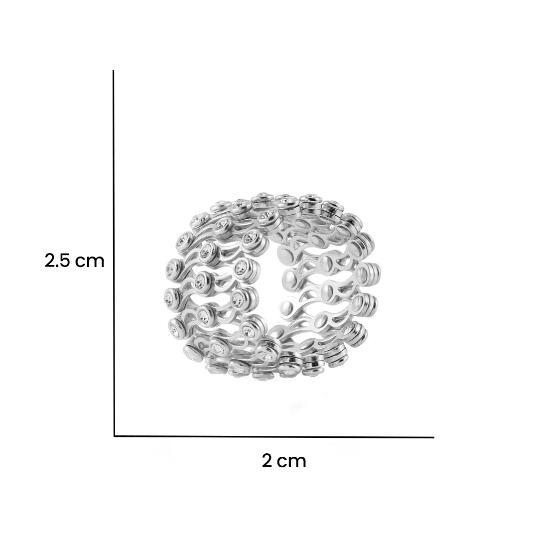 Sterling Silver Two in One Ring Cum Kada - Image 10