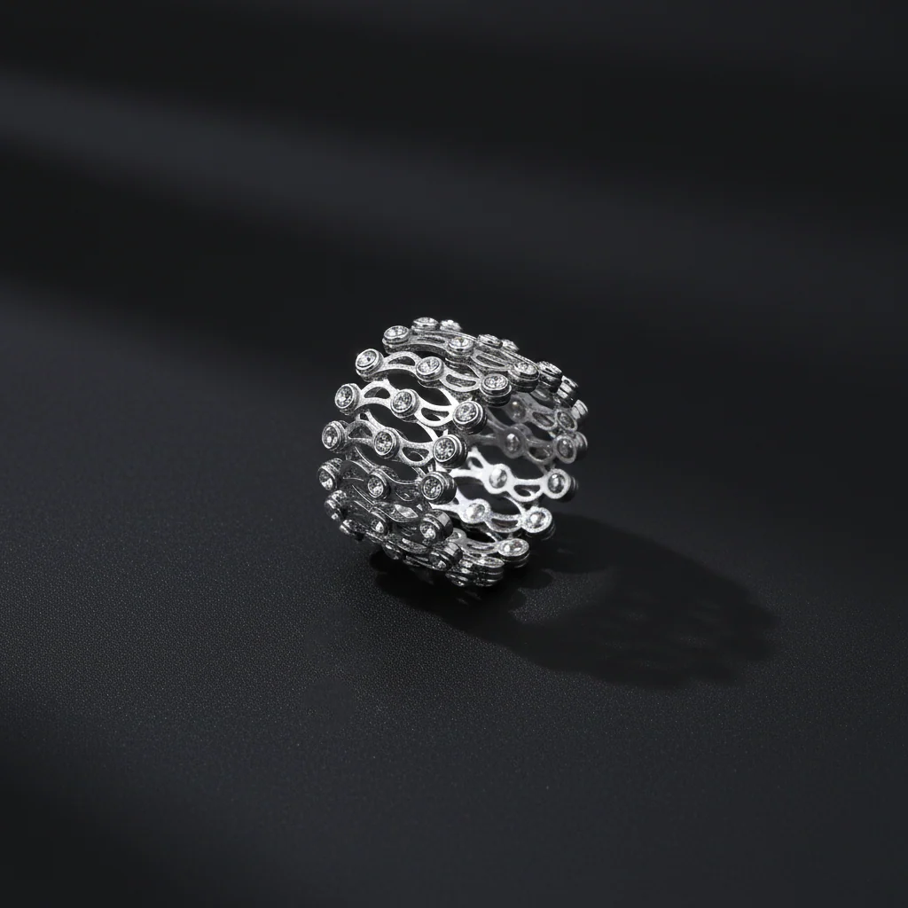 Sterling Silver Two in One Ring Cum Kada - Image 8