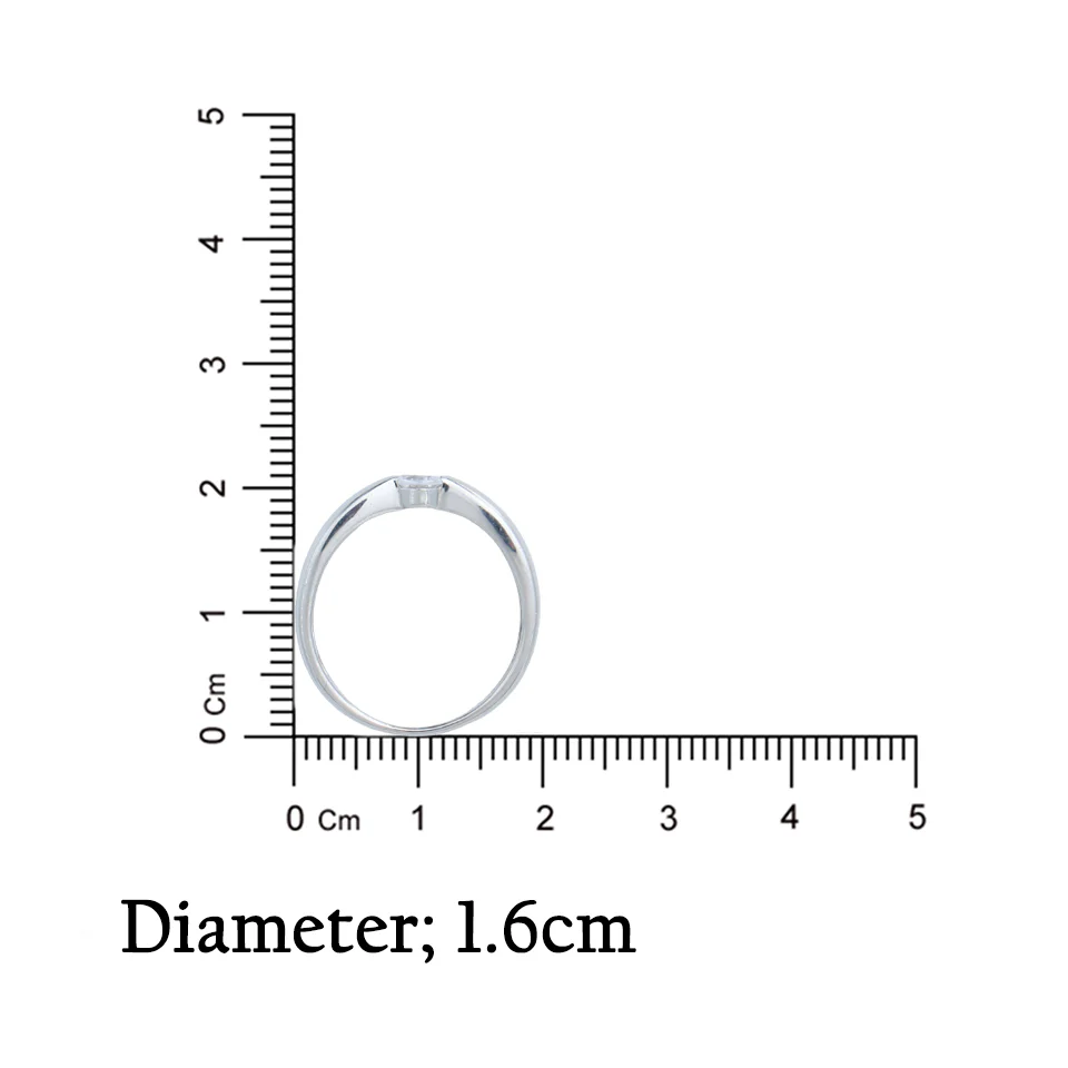 Sterling Silver Round American Diamond Ring - Image 5