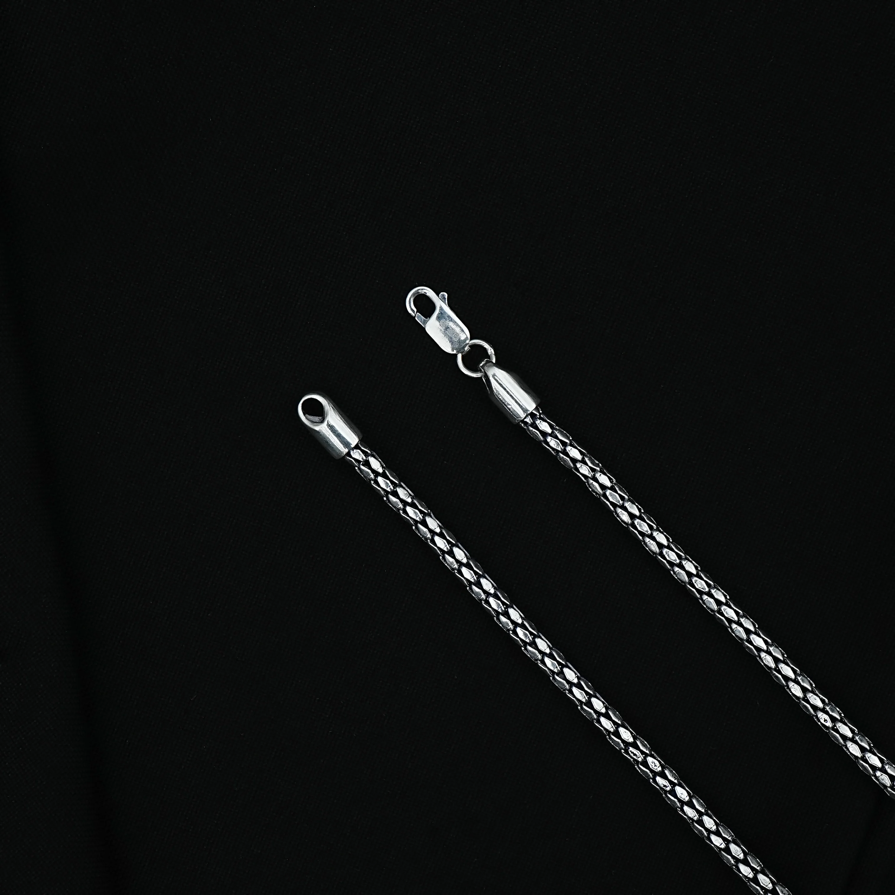 Sterling Silver Solid Wheat Chain For Boys - Image 3