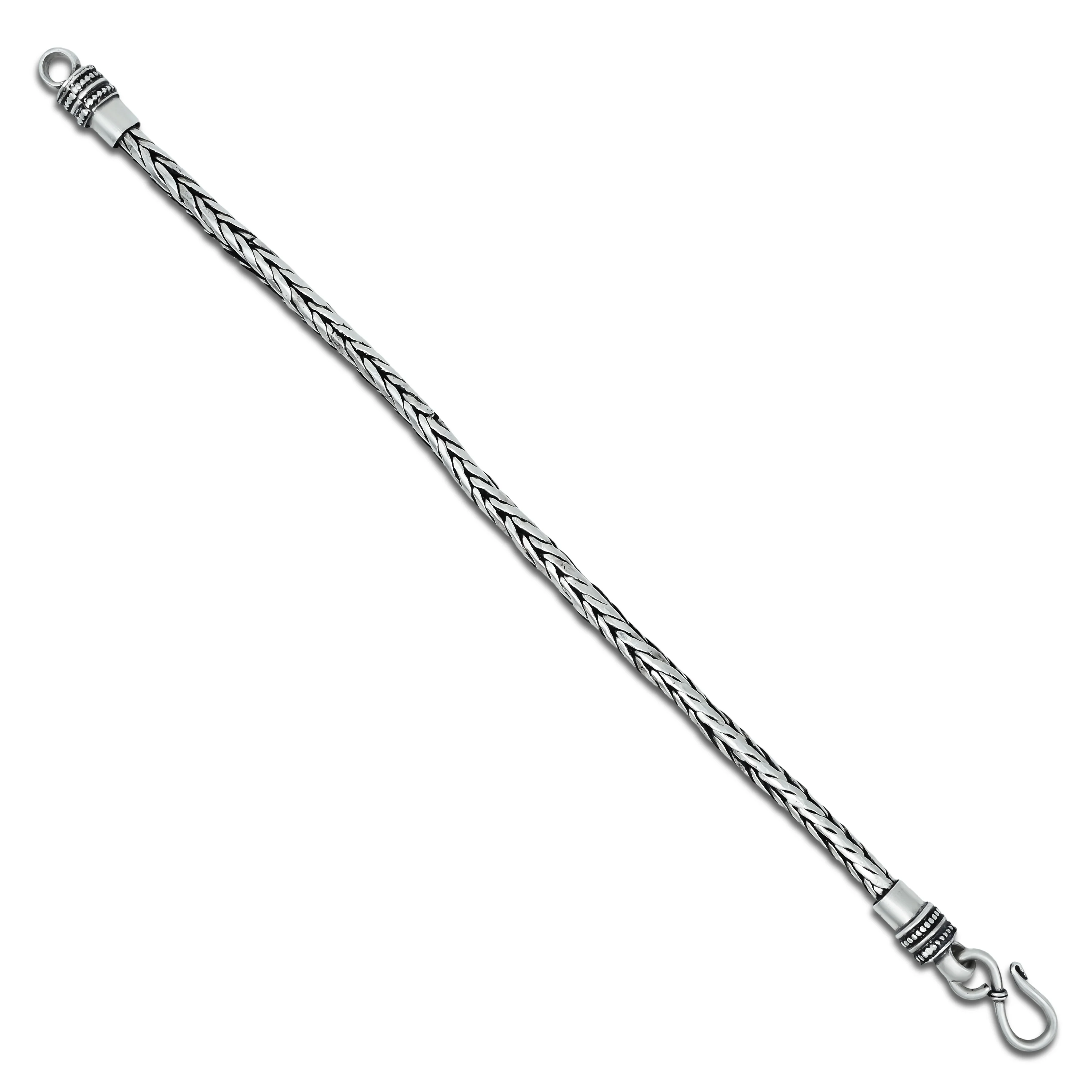 Stylish Silver Chain Bracelet For Boys - Image 3