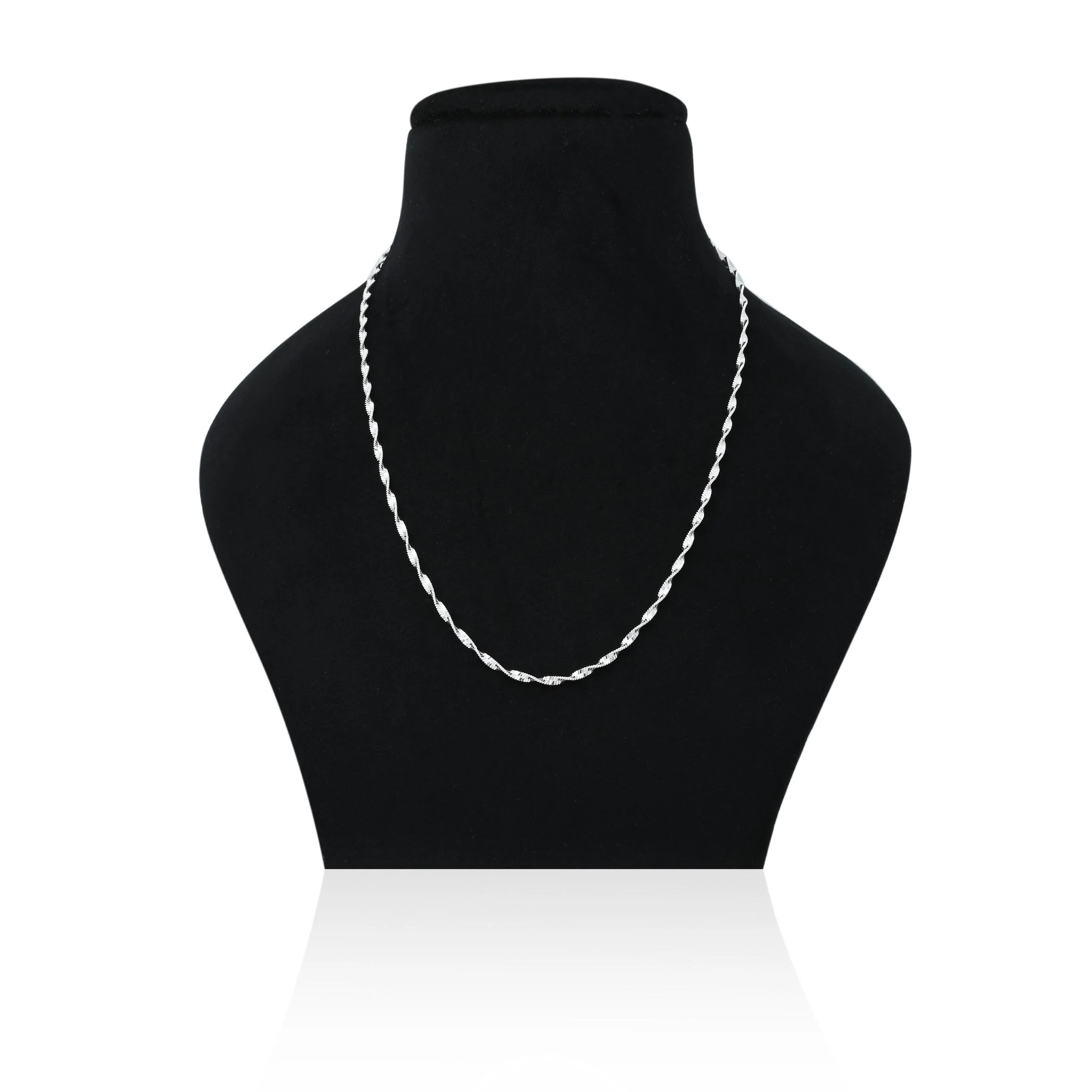 Stylish Spiral Curves Silver Chain for Women, Khushbhu Jewellers - Image 4