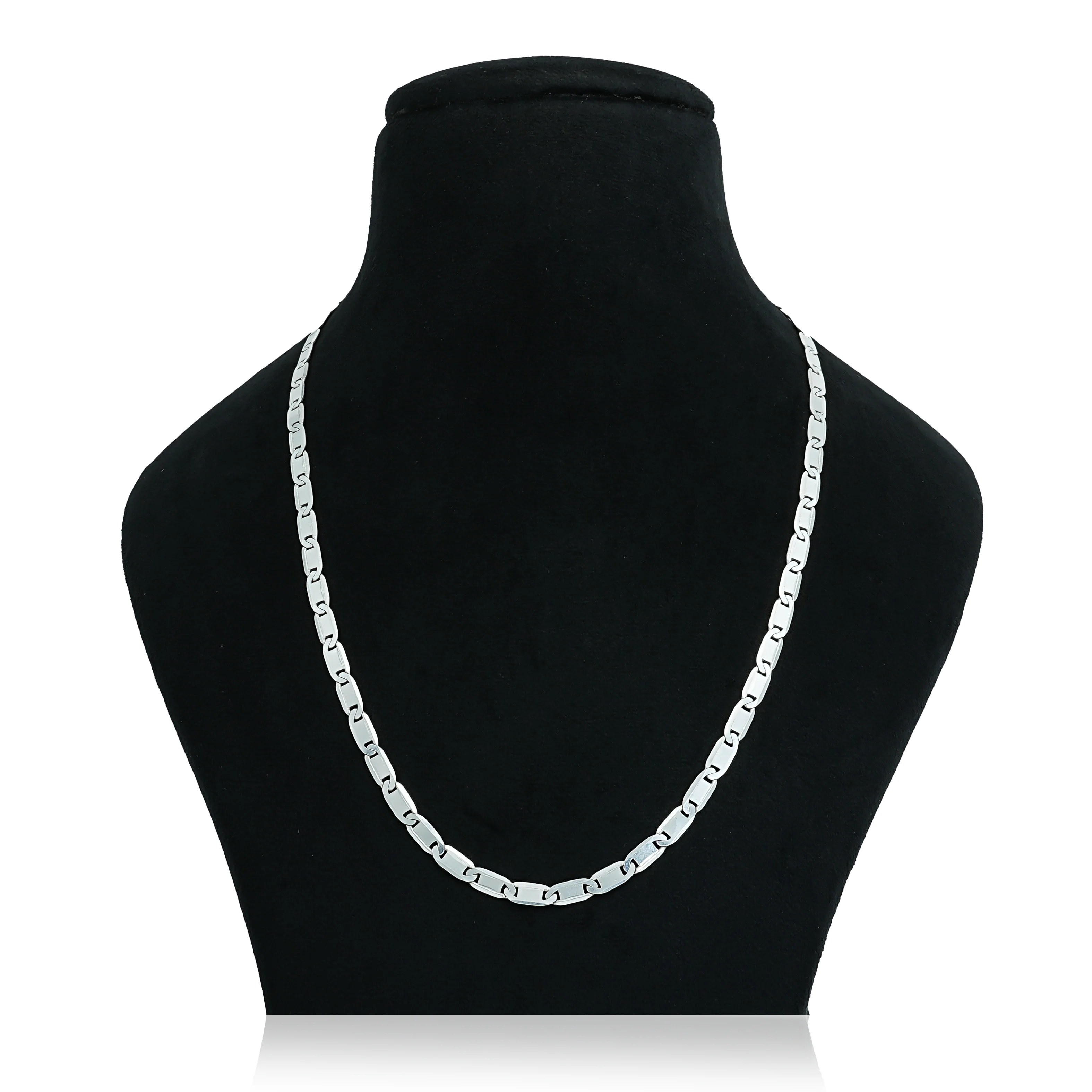 Stylish Sterling Silver Interlink Chain For Boys - Image 4