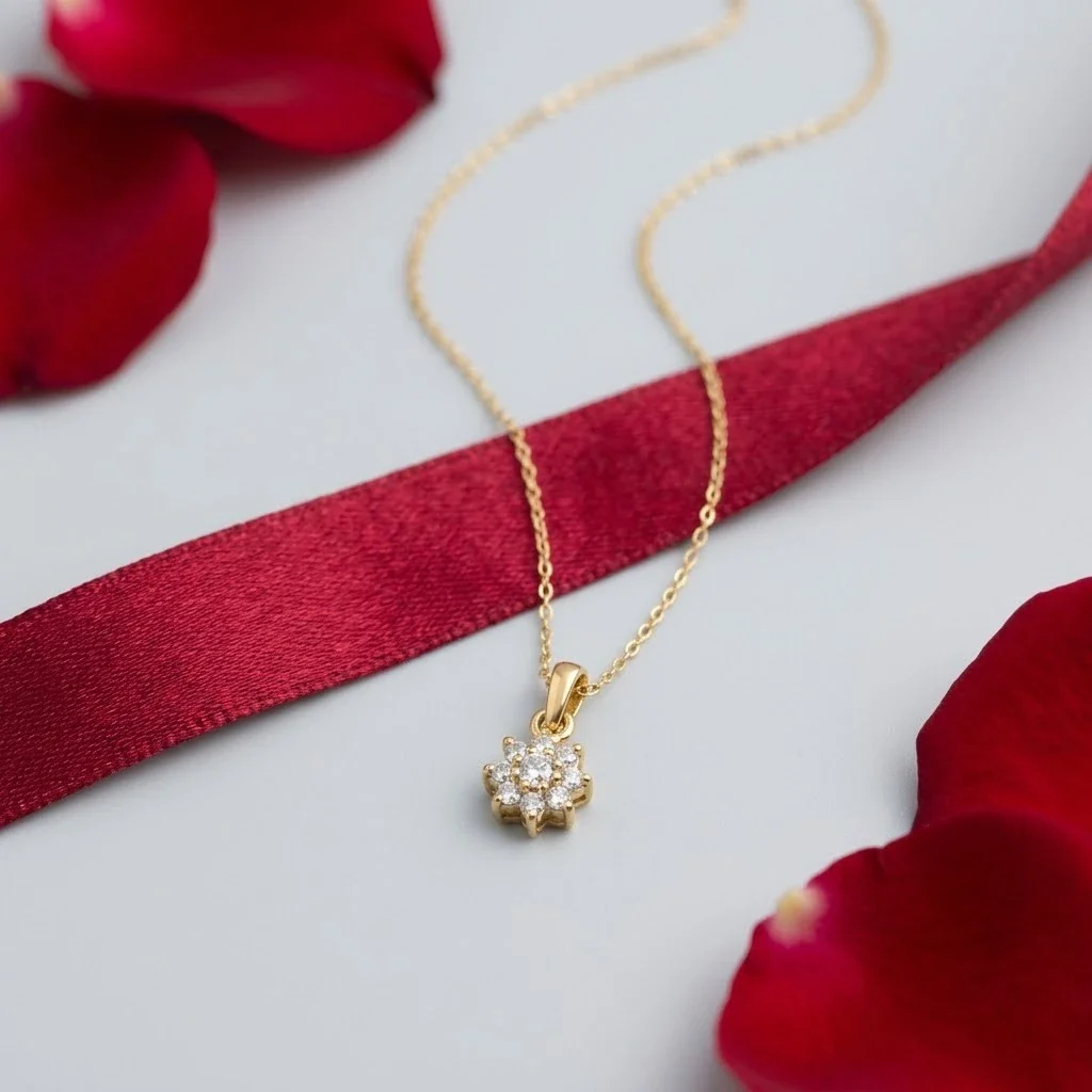 Sun Bloom Gold Pendant Necklace for Women - Image 2