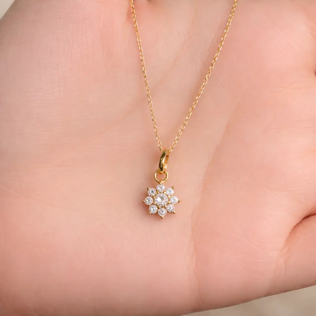 Sun Bloom Gold Pendant Necklace for Women - Image 6