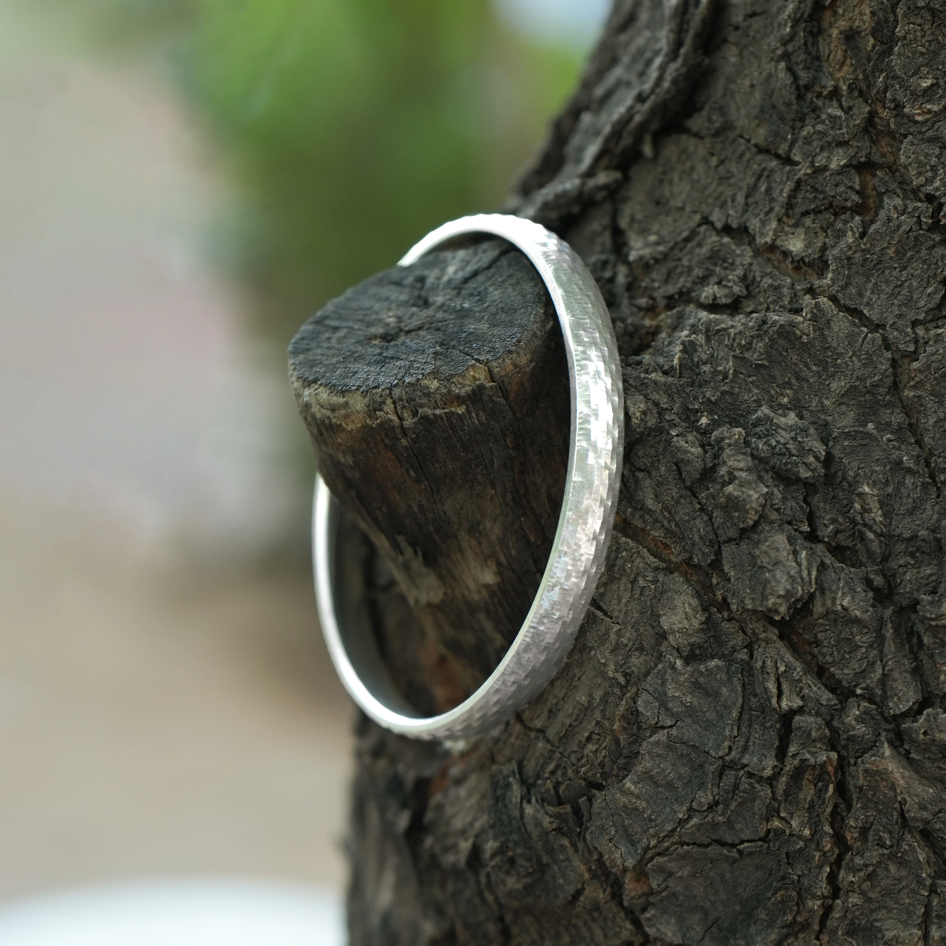 Textured Pixel Pattern Silver Kada