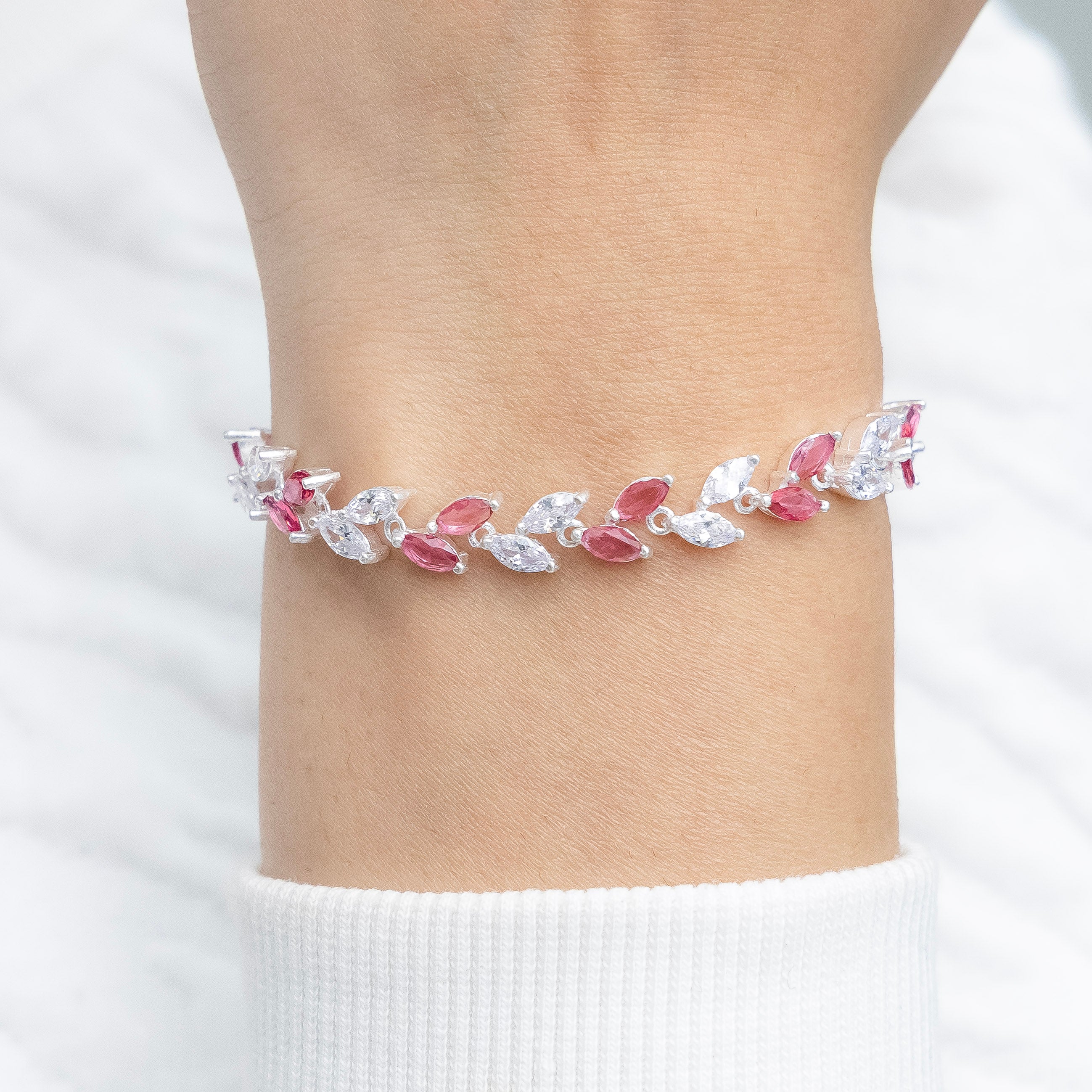 Three Colour Pattern Silver Bracelet (Any Color One Pcs) - Image 9