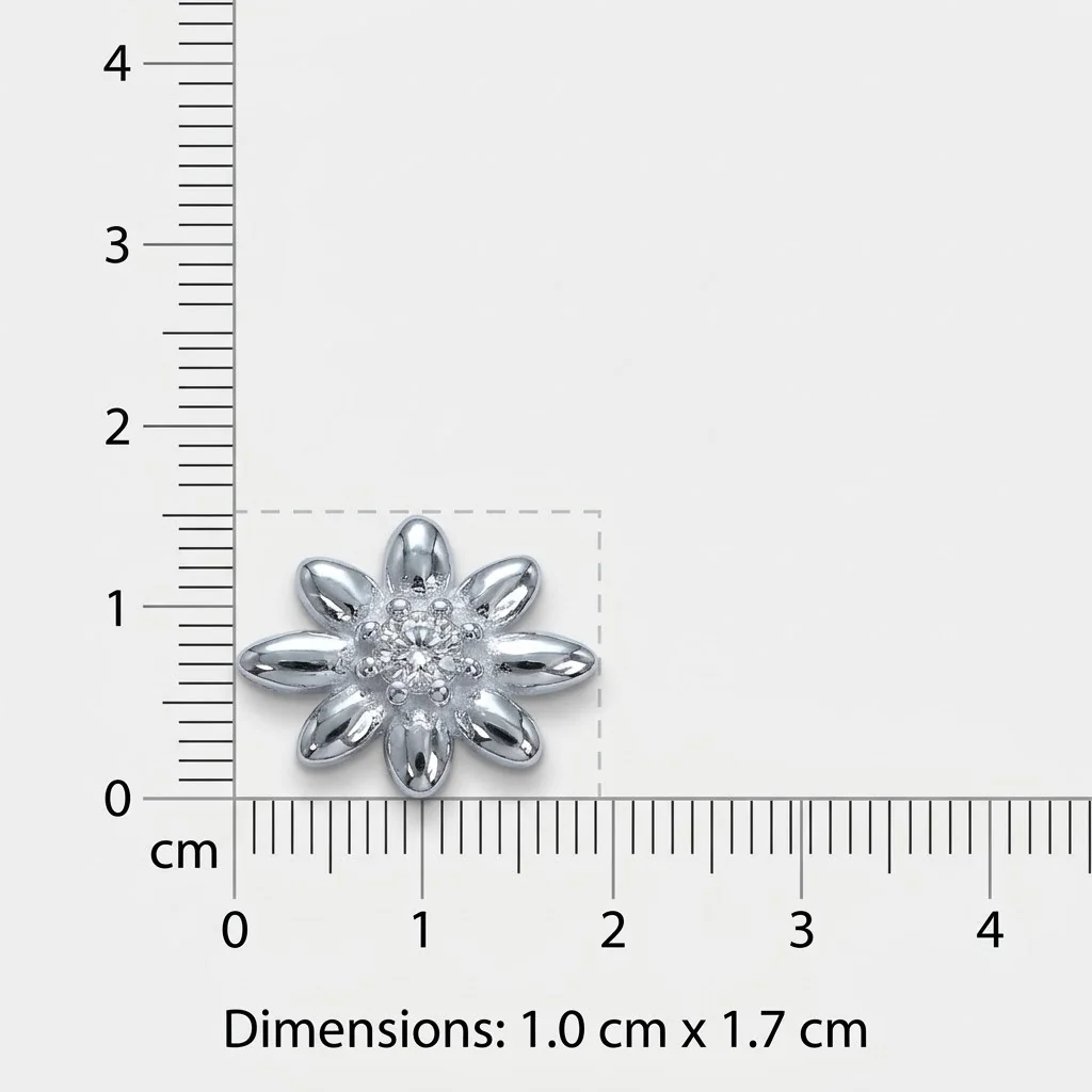 Tiny Flower Black Beads Silver Mangalsutra - Image 6