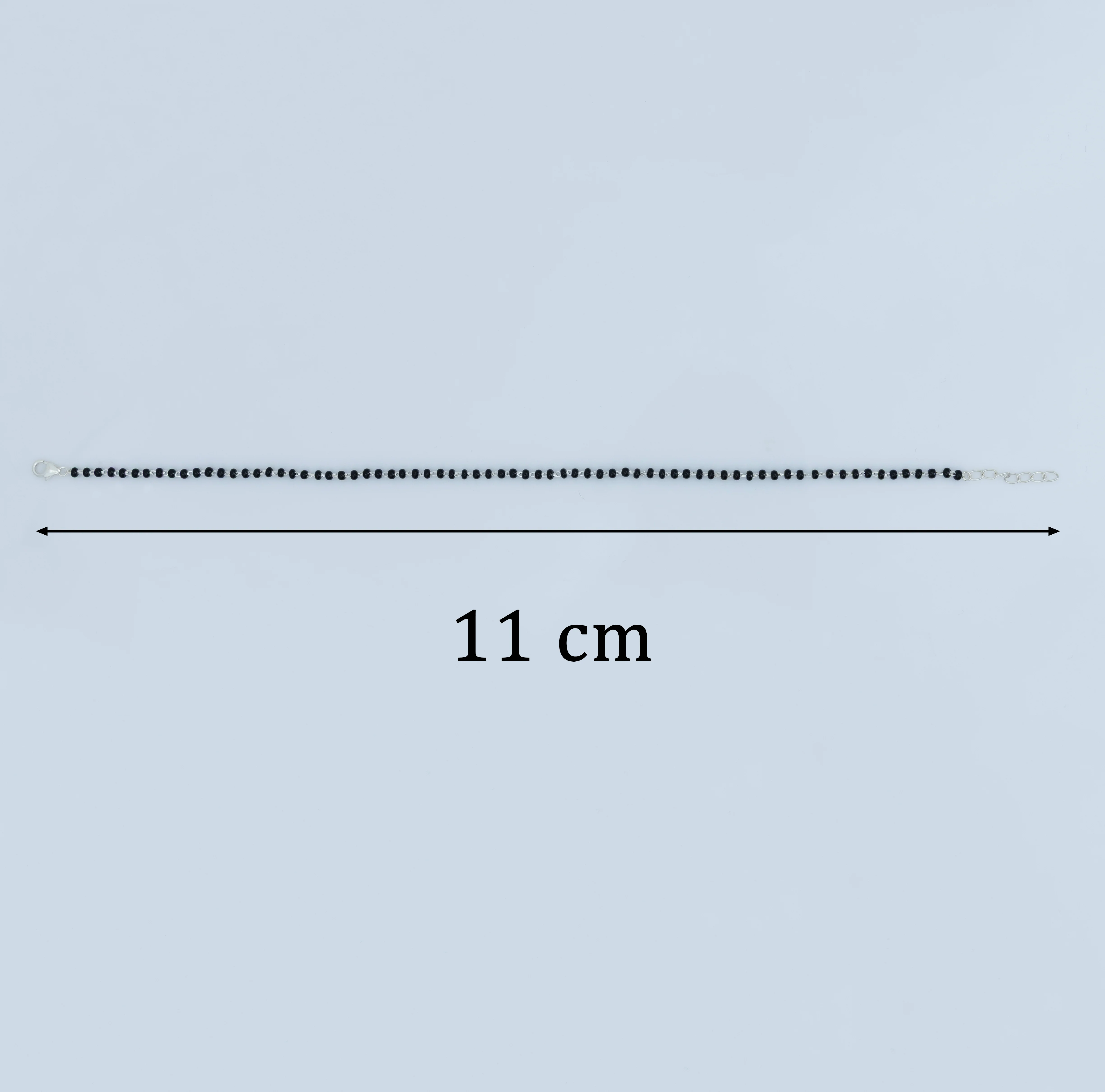 Traditional Daily Wear Silver Black Bead Anklet - Image 6