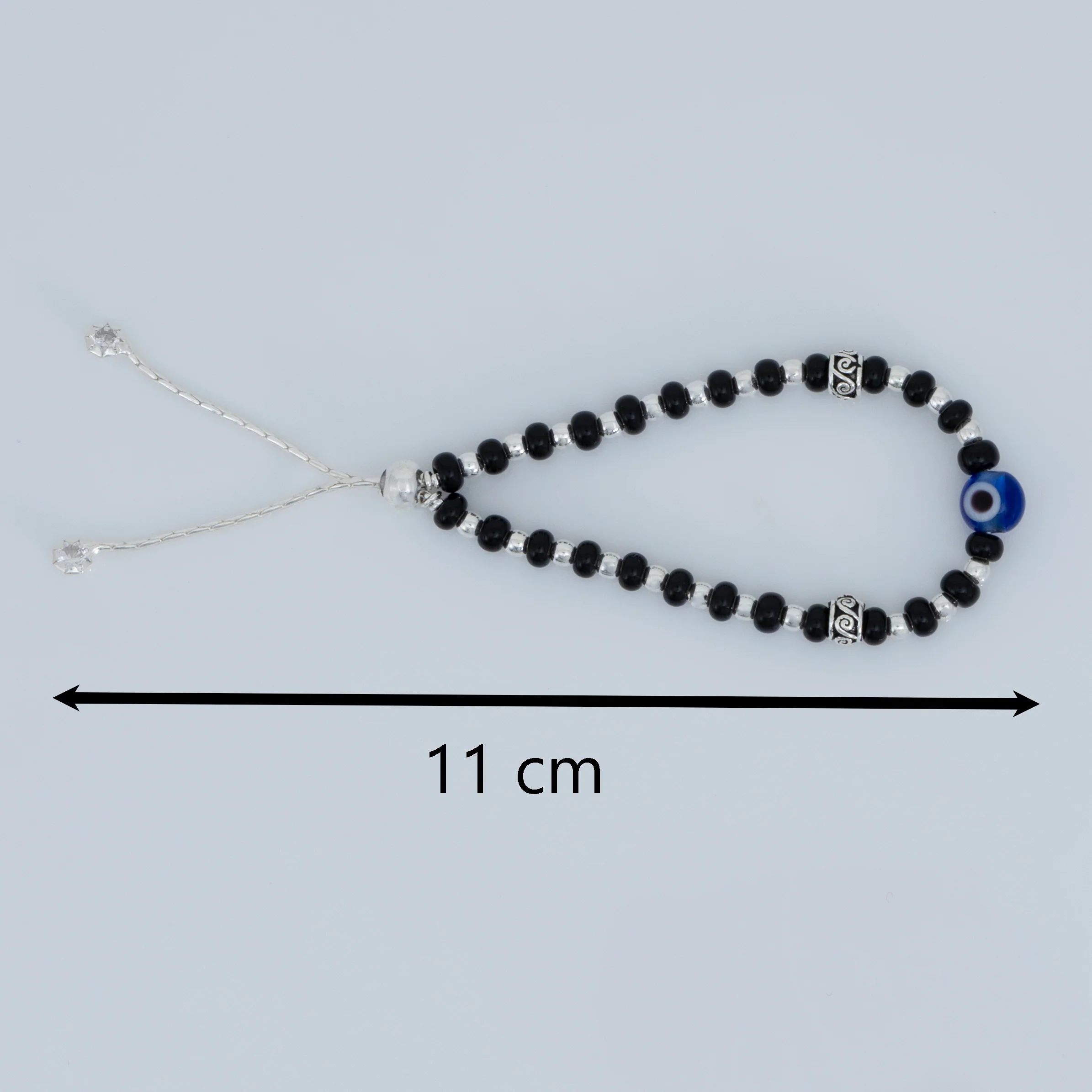 Trendy Blue Evil Eye Silver Bracelet Adjustable Nazariya - Image 6