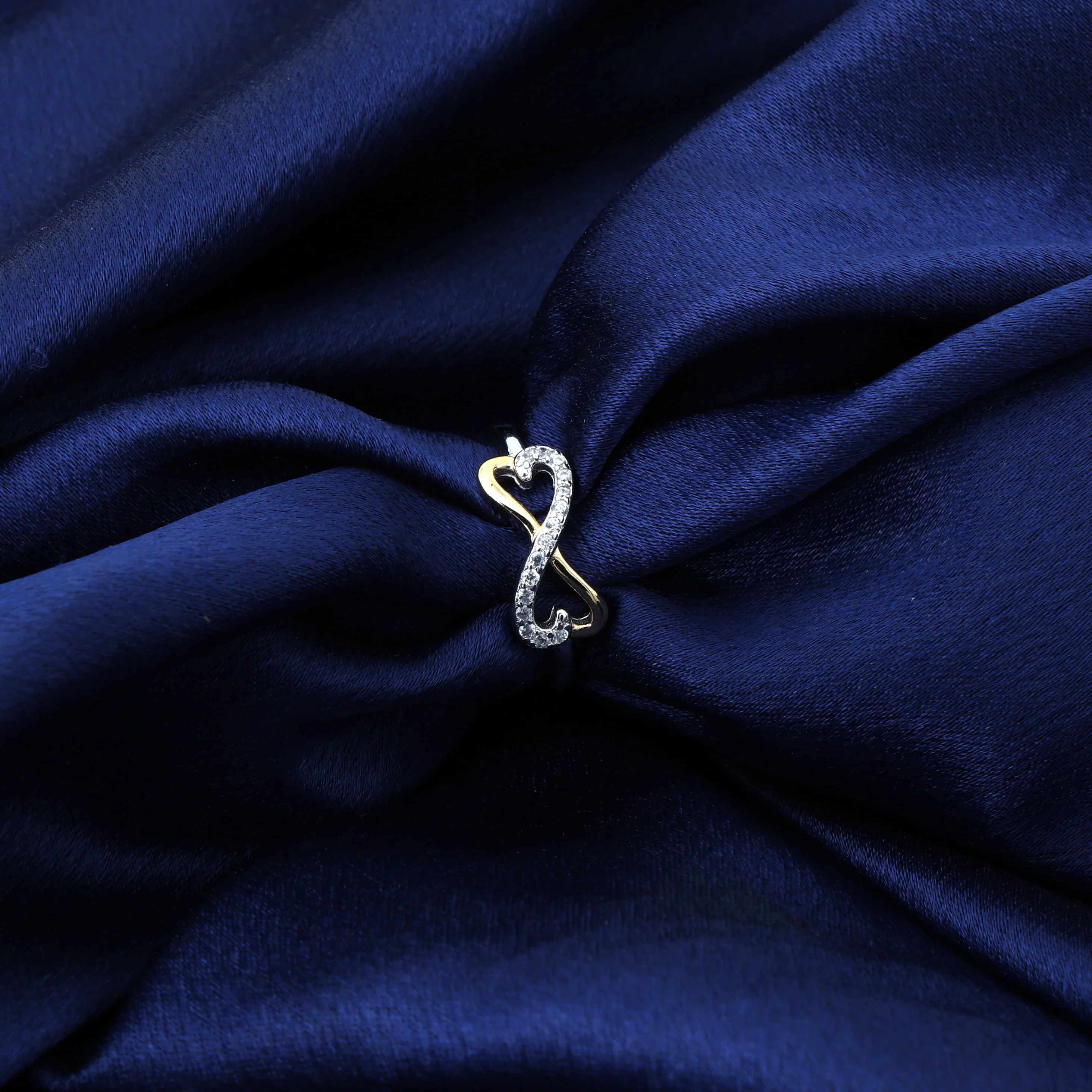 Twin Heart Infinity Silver Ring - Image 3