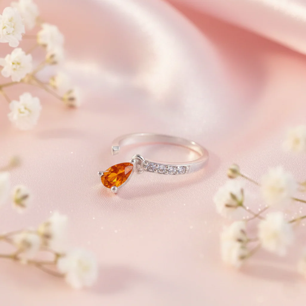 Waterdrop Latkan Adjustable Silver Ring - Image 5