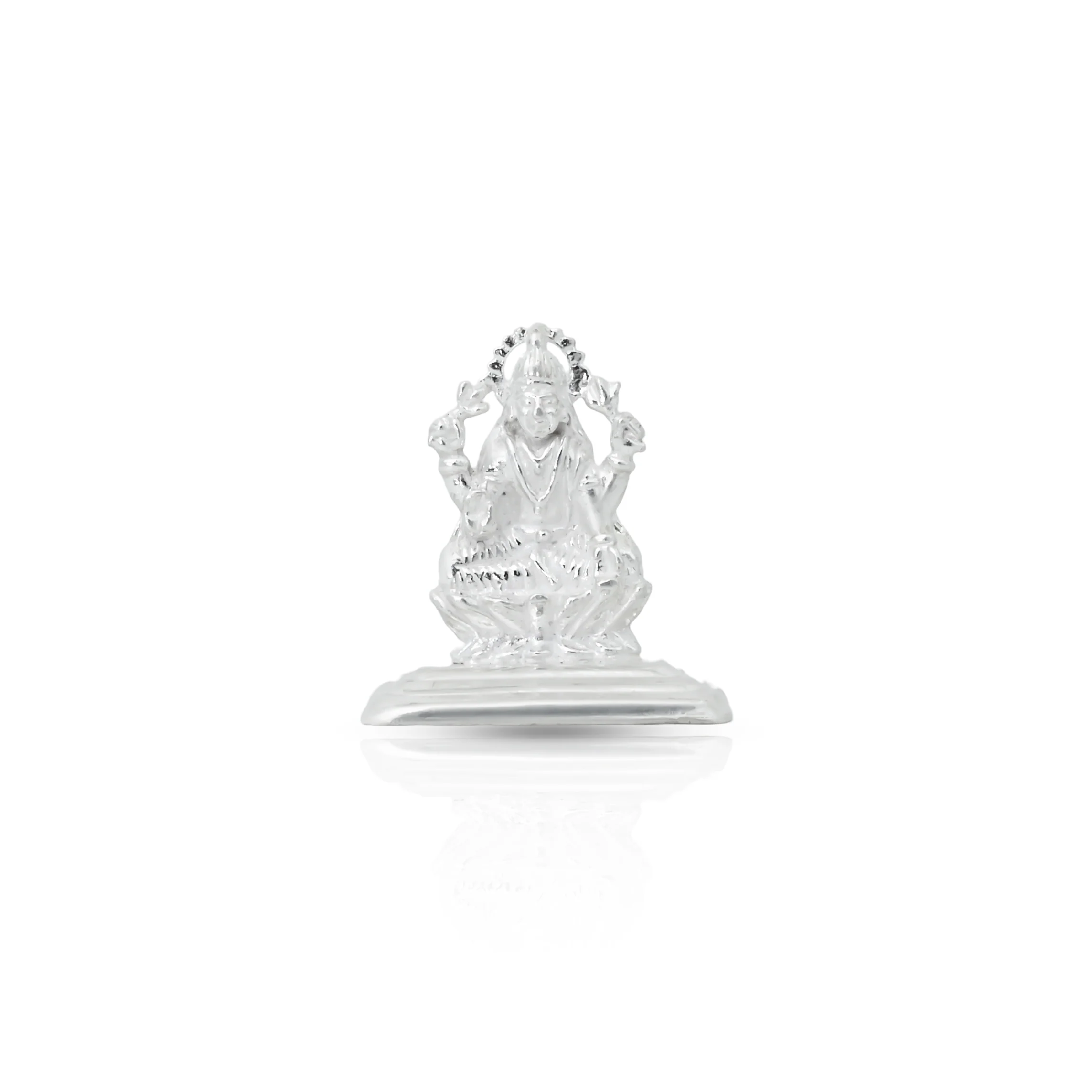 Welcome Prosperity and Grace with Our Elegant Silver Maa Laxmi Idol - Image 2