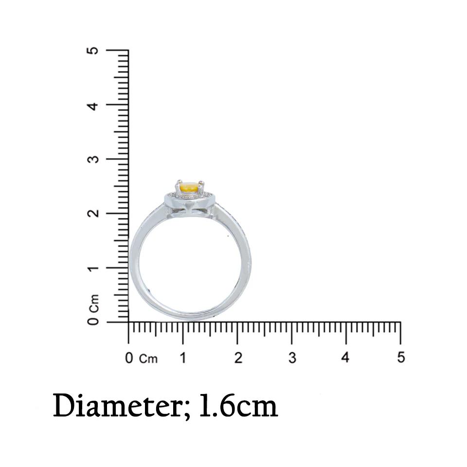 Yellow Sapphire Oval Shape Silver Ring - Image 5